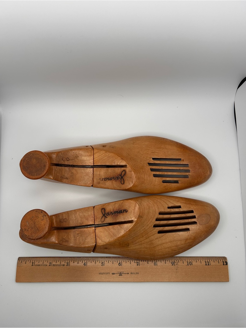 Vintage Jarmin Wooden Shoe Trees - Men’s Brown Shoe Stretchers size 8 - Picture 8 of 9